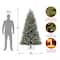7ft. Pre-Lit Snowy Olallie Pine Artificial Christmas Tree With Pinecones, Clear LED Lights